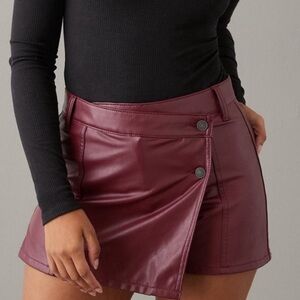 Red leather American Eagle Skort size small
